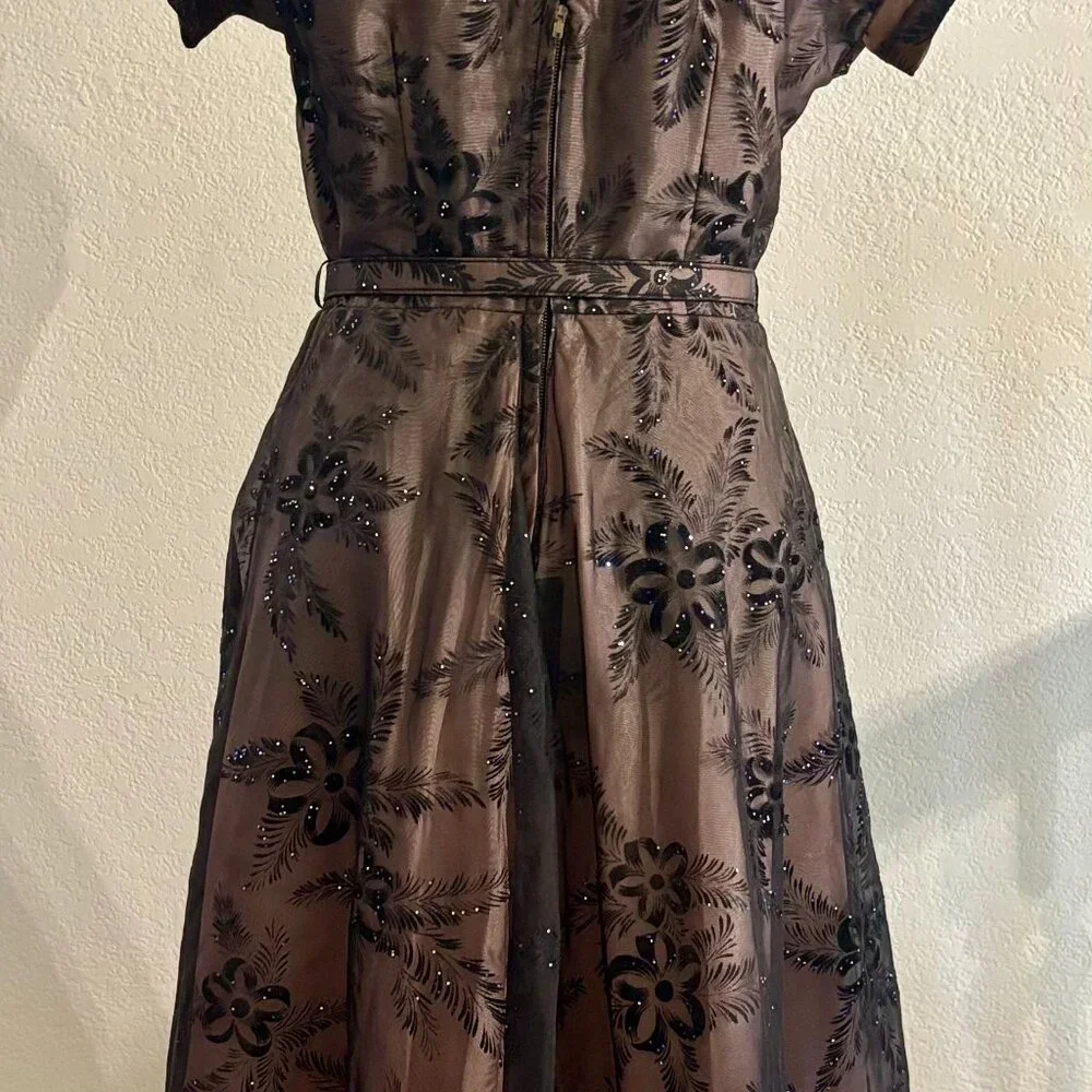 Vintage Evening Swing Dress 1950's Size Small - Picture 3 of 7